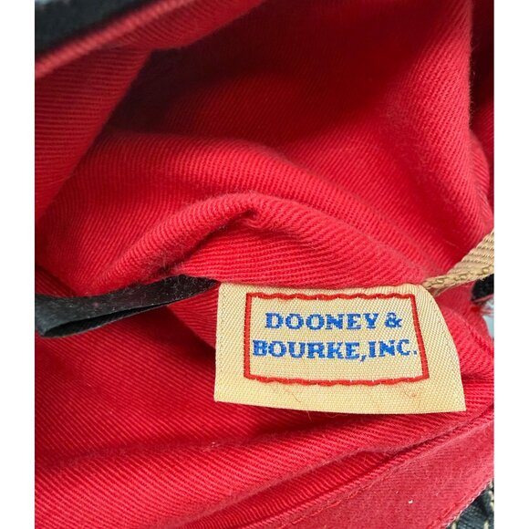 Dooney & Bourke Signature Logo Canvas Shoulder Bag Tan w/ Black Leather Trim - Picture 14 of 14